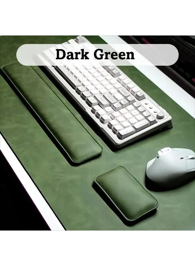 Gray 3pcs Set Mouse Pad Keyboard Pad Wrist Rest Large Desk Protector 70x35cm - Image 5
